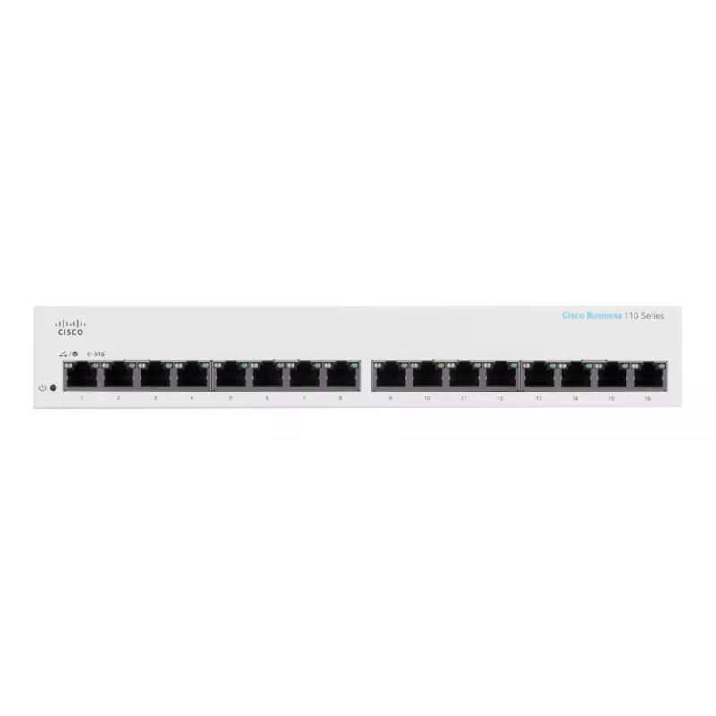 Switch, Cisco CBS110 Unmanaged L2 Gigabit Ethernet 16x RJ-45 (10/100/1000), 1U, 32 Gbps