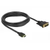 DeLOCK - Videokabel - HDMI / DVI - DVI-D (M) auf HDMI (M) - 2,0 m - Dreifachisolierung - Schwarz - Rändelschrauben (85654)