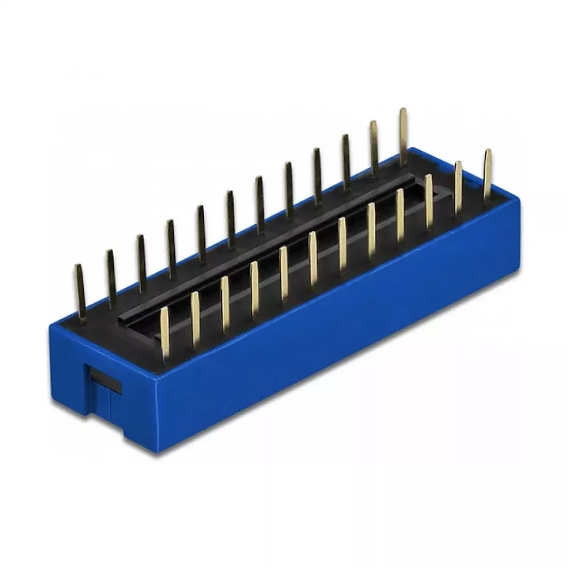 DIP-Schalter für Leiterplatten DELOCK 66388, blaues Kunststoff, 10 Stk., 31,9×9,9×5,5 mm