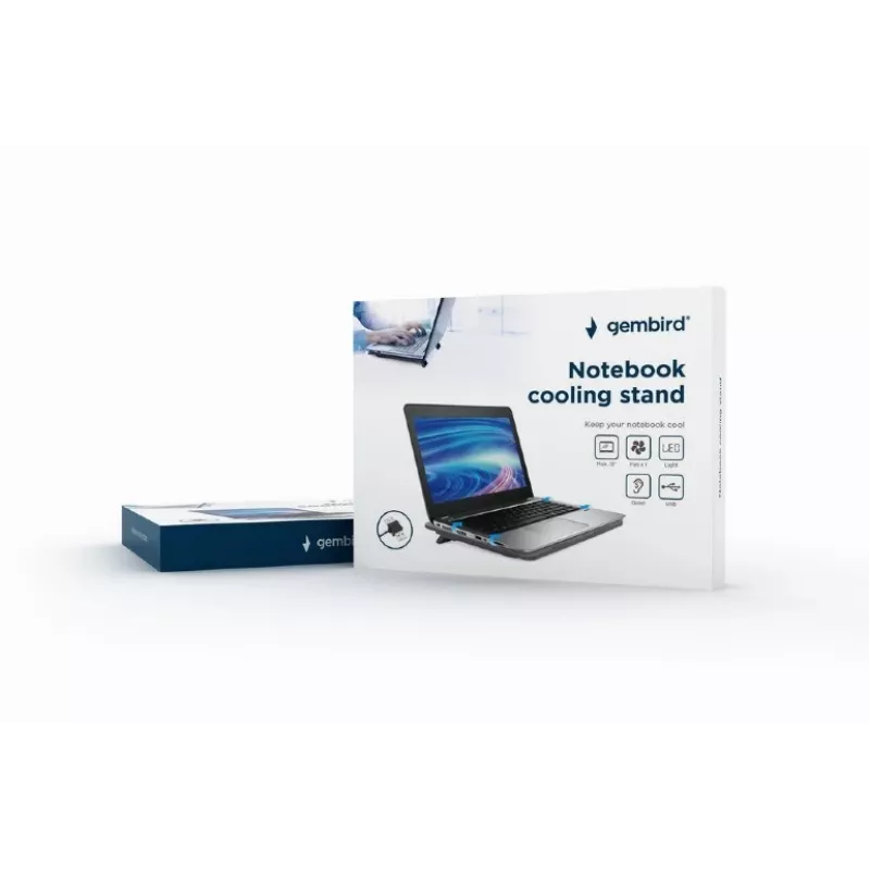 Laptop-Ständer Gembird NBS-1F15-04 für Laptops bis 15 Zoll, schwarz, ABS, 330×250×25 mm