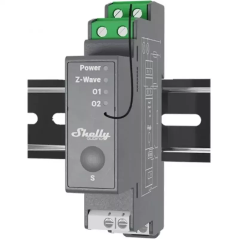 Halbleiterrelais Shelly Wave Pro 2 2-Kanal 25 A 110–240 V DIN-Schiene, 868,4 MHz