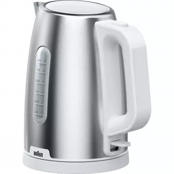 Braun WK 1500 elektrischer Wasserkocher 1,7 L 2200 W Edelstahl, Weiß