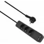 Steckdosenleiste helos ADVANCED 3-fach mit USB-Ladegerät, schwarz, 1,5 m Kabel