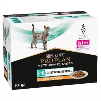 Nassfutter für Katzen Purina Pro Plan Veterinary Diets EN St/Ox Gastrointestinal 10 x 85 g — Huhn, 10×85 g