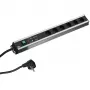 Stromverteilereinheit Bachmann 300.012, PDU Basic, 6 AC-Ausgänge, 2HE, 2 m Kabel, Schwarz/Grau