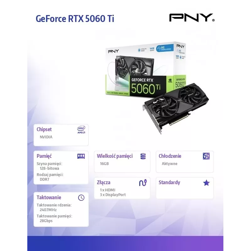 Grafikkarte PNY GeForce RTX 5060 Ti 16 GB GDDR7