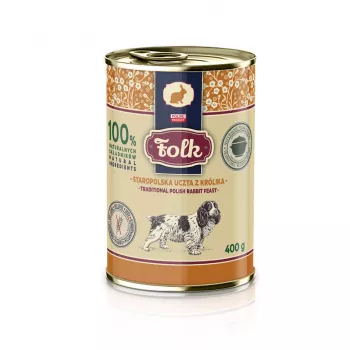 FOLK Traditionelles polnisches Kaninchenfest - Nassfutter für Hunde - 400 g