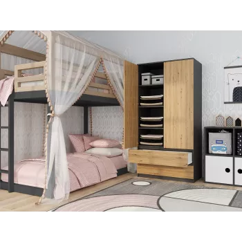 Topeshop SZAFA MALWA AN/AR K bedroom wardrobe/closet 5 shelves 2 Tür(s)