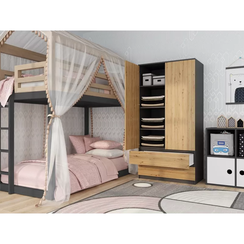 Topeshop SZAFA MALWA AN/AR K bedroom wardrobe/closet 5 shelves 2 Tür(s)