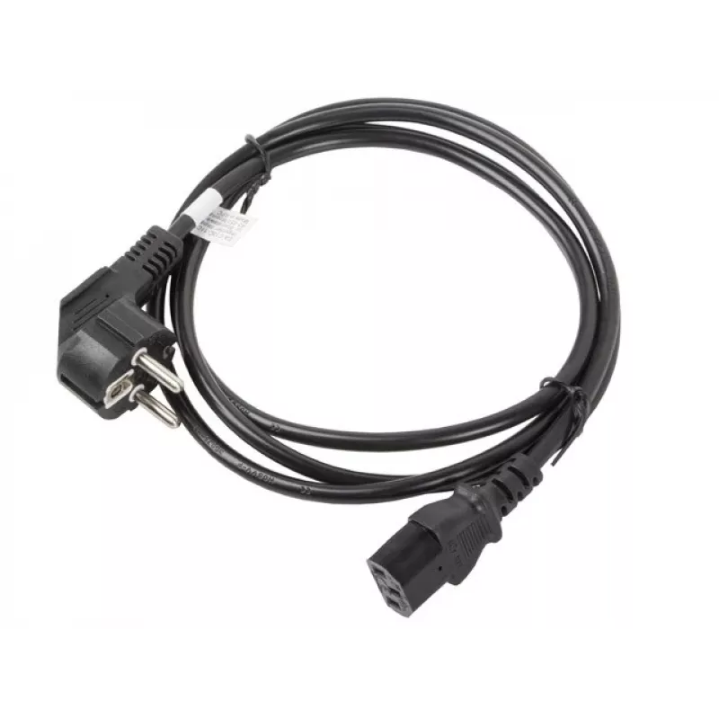 Netzkabel LANBERG CA-C13C-11CC-0018-BK — 1,8 m, C13-Kupplung auf CEE7/7, abgewinkelt C13