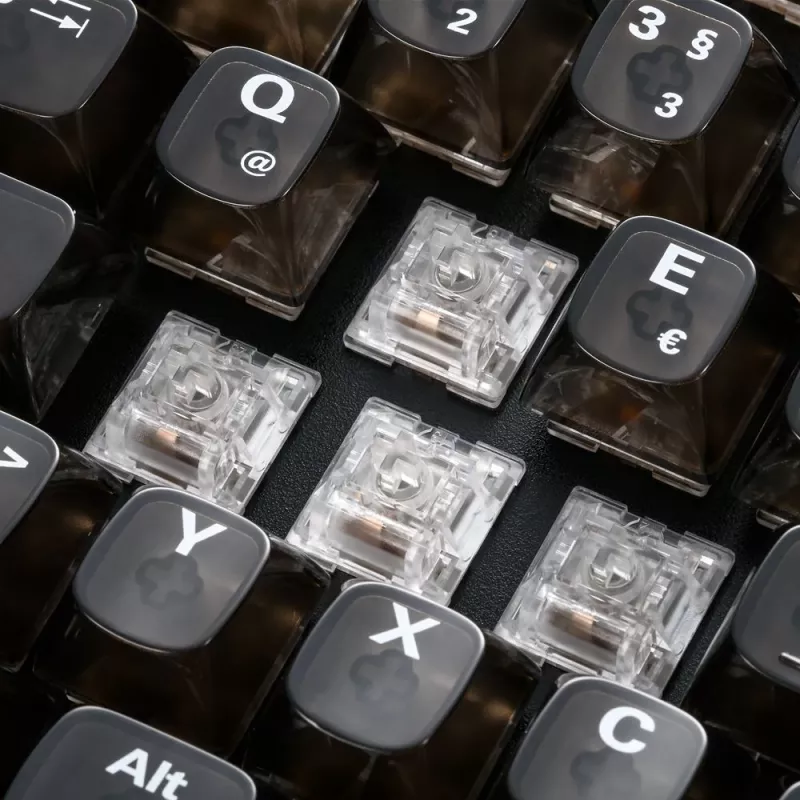 Mechanische Gaming-Tastatur Sharkoon Crystal Shark Schwarz DE mit RGB-Beleuchtung