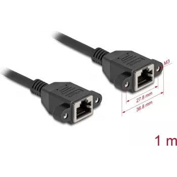 DeLOCK 90784 Netzwerkkabel Schwarz 1 m Cat6a S/FTP RJ-45