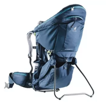 Baby-Trage-Rucksack Deuter Kid Comfort Pro, blau, Polyamid, max. 22 kg, Sonnenschutz, Seitentasche