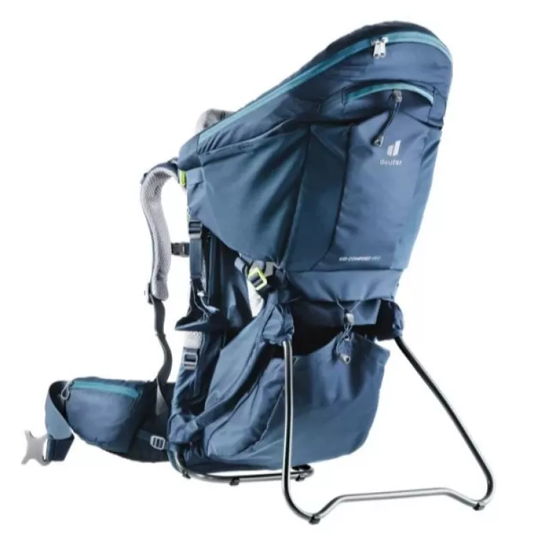 Baby-Trage-Rucksack Deuter Kid Comfort Pro, blau, Polyamid, max. 22 kg, Sonnenschutz, Seitentasche