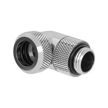 Barrow Multi-Link Adapterverbinder 90 Grad G1/4 AG auf 12 mm AD Hardtube - drehbar, Silber (TWT90KND-K12 s)