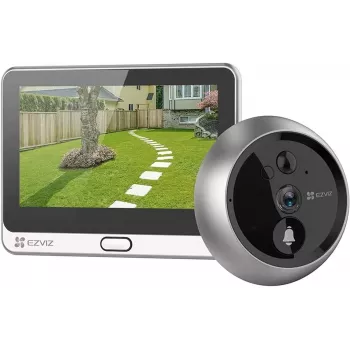 EZVIZ DP2C 2 MP Überwachungskamera, 4,3-Zoll-Anzeige, Wi‑Fi, PIR-Bewegung, MicroSD bis zu 512 GB, Außen-/Innenbereich gold