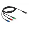 DeLOCK USB-Ladekabel 3-in-1 USB Type-C auf Lightning Micro-USB 1 m