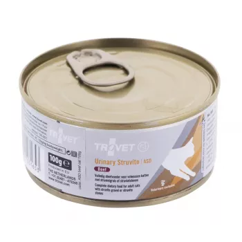 Nassfutter für Katzen TROVET 100 g — Rind, ausgewachsen, Nierenunterstützung, Feuchtigkeit 76%, Protein 9,7%, Fett 6,3%