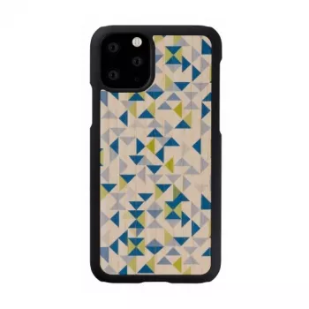 Smartphone-Hülle man and wood für iPhone 11 Pro – blaues Dreieck auf Schwarz, schützende Hartschale