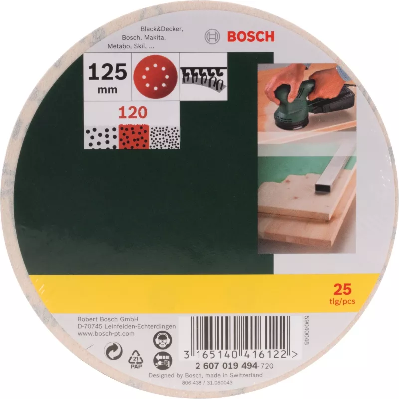 Schleifzubehör-Set Bosch 2 607 019 494 — Packung mit 25 Schleifblättern/Zubehör