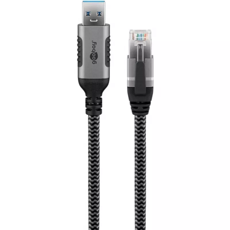 Goobay 70693 USB-A auf RJ45 Ethernet CAT 6 Kabel für stabile kabelgebundene Internetverbindung mit Router/Modem/Netzwerk-Switch/Ersatz für USB auf RJ45 Adapter / 1