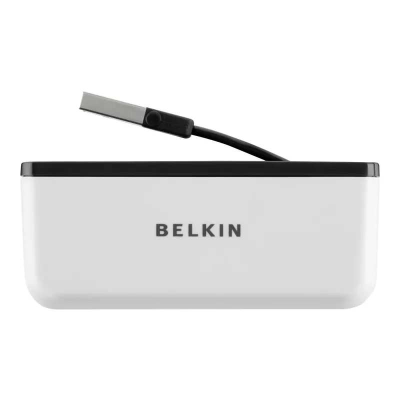 Belkin USB 2.0 4-Port Travel Hub, Silber, F4U021bt