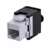 Keystone-Modul A-LAN MKB-U6-1 — RJ45 U/UTP Cat6, 22/26 AWG, schwarz/weißes ABS-Gehäuse