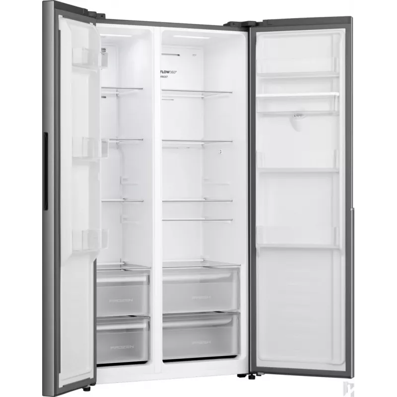 Gorenje HZF55082 NRS917E41XWD G400, Freistehend, Amerikanische Tür, Grau, 2 Tür(en), Touch, LED