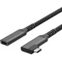 USB-C Verlängerungskabel USB-C > USB-C Buchse 3.2 90° PD Textil 1,5m (FL31-74016)