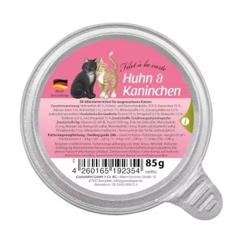 GRANATAPET Filet á la carte Huhn mit Kaninchen - Nassfutter für Katzen - 85g