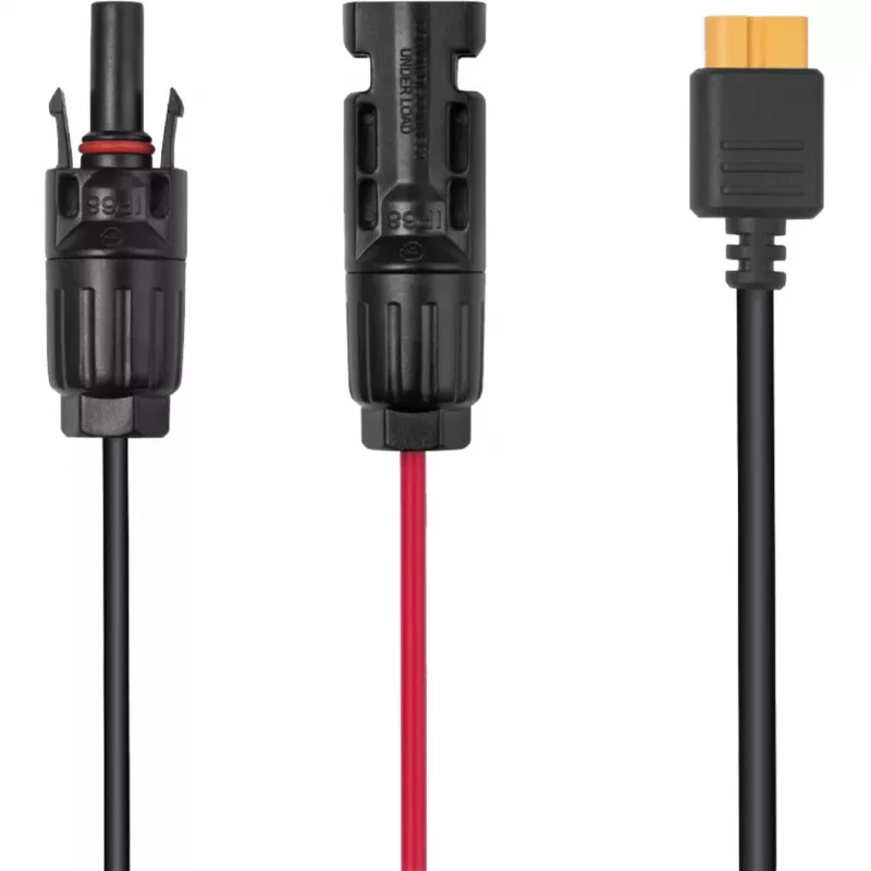 Kabel EcoFlow LMC4-XT60I-2,5M für Solarmodule, XT60i-Anschluss, 2,5 m, schwarz/rot