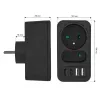 Power Splitter MACLEAN MCE249 F/B – 2 AC-Steckdosen (16A + 6A) mit 2×USB-A und 2×USB-C PD 20W, EU-Stecker, schwarz