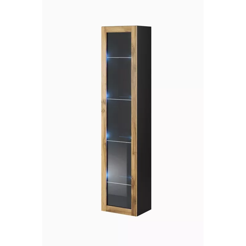 Cama Wohnzimmer-Schrankset VIGO 3 schwarz/Wotan-Eiche