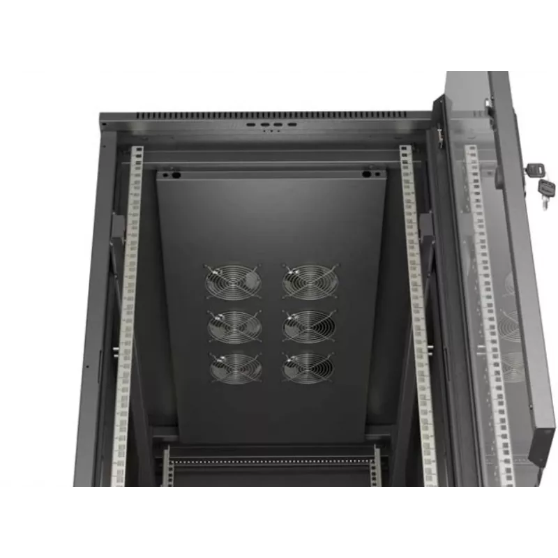 Rack-Schrank LANBERG FF01-6222-12B 22U 600x1200 mm schwarz mit Glasfront- und -rücktüren