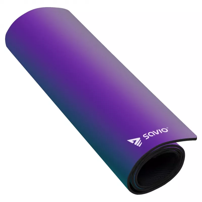 Gaming-Mauspad SAVIO Super Speed L Prism Edition — 700×300×3 mm, lila, genähte Kanten, rutschfeste Unterseite
