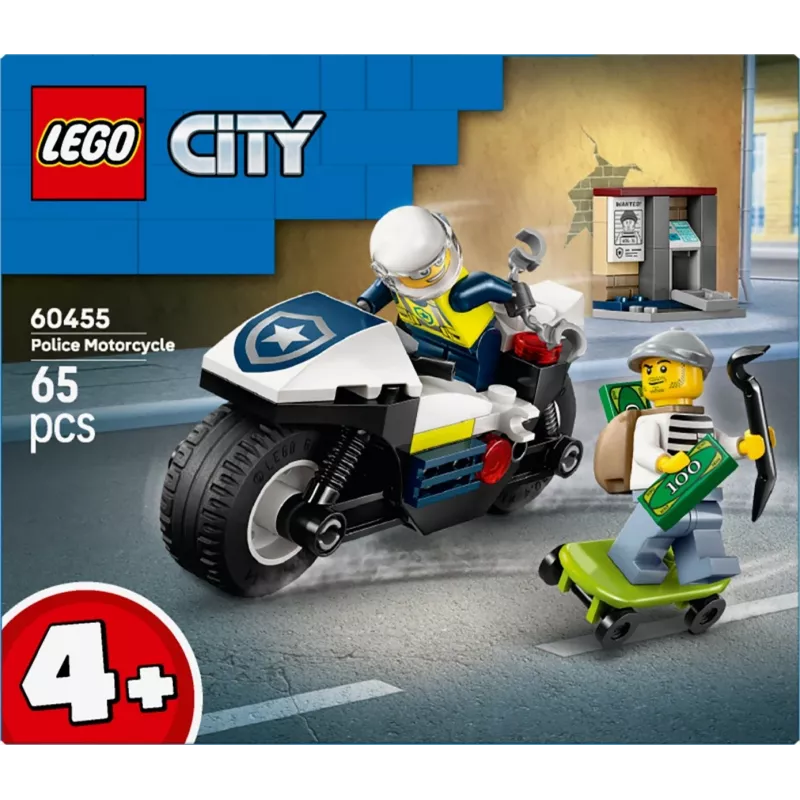 LEGO City Polizei-Motorradjagd Set 60455 — 65 Teile, 2 Minifiguren, ab 4 Jahren