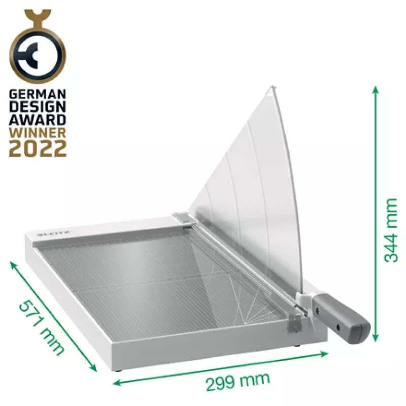 Leitz Präzisions-Büropapierschneider A4+, 15 Blatt, Manuelle Klemmung, Edelstahl, A4 Maxi, 80 g/m², Glas