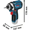 Bosch GDR 12V-105 Professional 2600 RPM Schwarz, Blau, Rot
