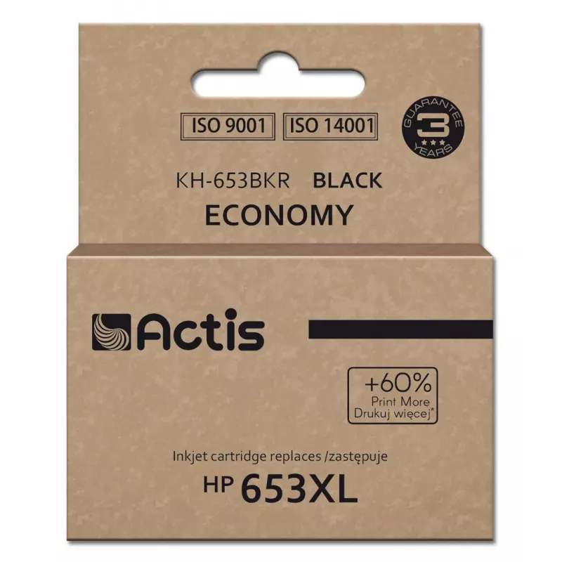 Actis KH-653BKR Tintenpatrone (Ersatz für HP 653XL 3YM75AE; Premium; 20ml; 575 Seiten; schwarz)