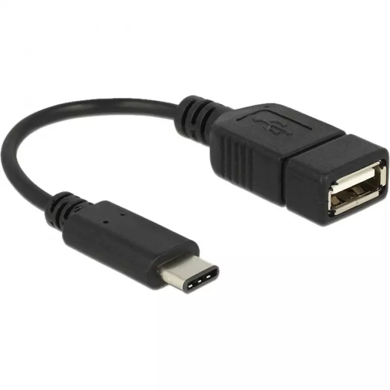 USB-Kabel DeLOCK 65579 USB 2.0 0,15 m USB C USB A Schwarz