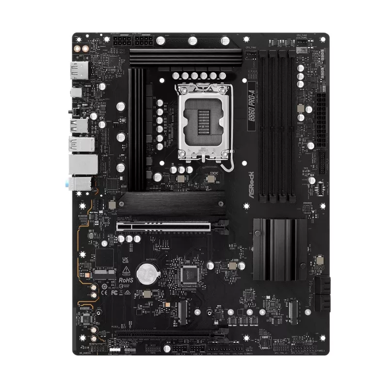 Mainboard ASRock B860 Pro-A — Intel B860 ATX, LGA 1851, DDR5, 4x DIMM, 256GB, 2.5Gb LAN, 1x M.2, 4x SATA III