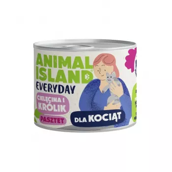 ANIMAL ISLAND Everyday Kalb & Kaninchen für Kätzchen – Nassfutter – 185g
