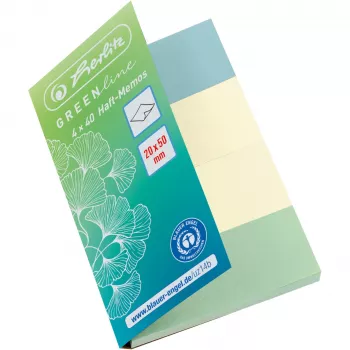 Blanko-Registerreiter Herlitz 50033447 selbstklebend 160 Blatt Blau Grün Gelb