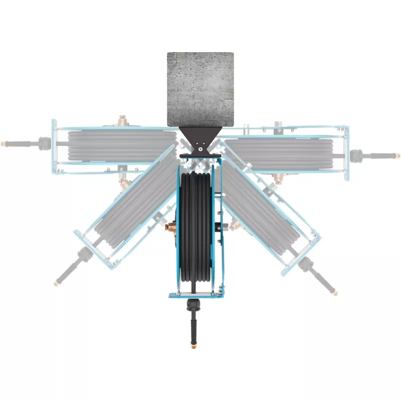 Offene Schlauchtrommel 9040OS-10, 20 Meter, Druckluftschlauch Blau, 2 Meter Anschlussschlauch