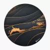 Bodenschutzmatte Arozzi Zona Round Floor Pad – Schwarz/Gold, runde Schutzmatte für Fußböden
