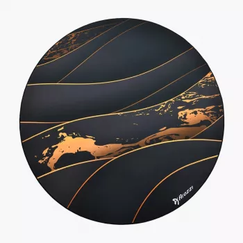 Bodenschutzmatte Arozzi Zona Round Floor Pad – Schwarz/Gold, runde Schutzmatte für Fußböden