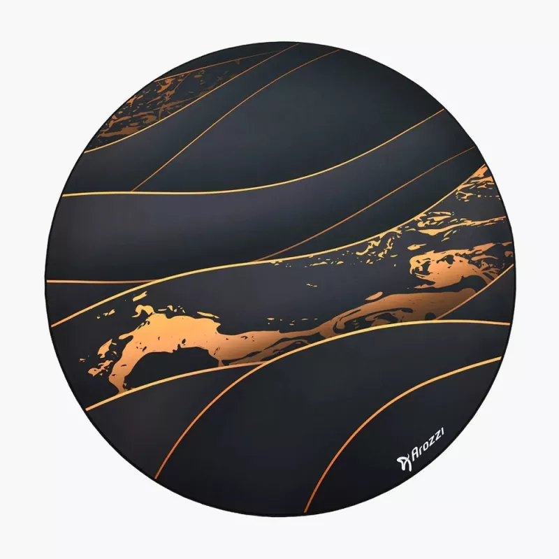 Bodenschutzmatte Arozzi Zona Round Floor Pad – Schwarz/Gold, runde Schutzmatte für Fußböden