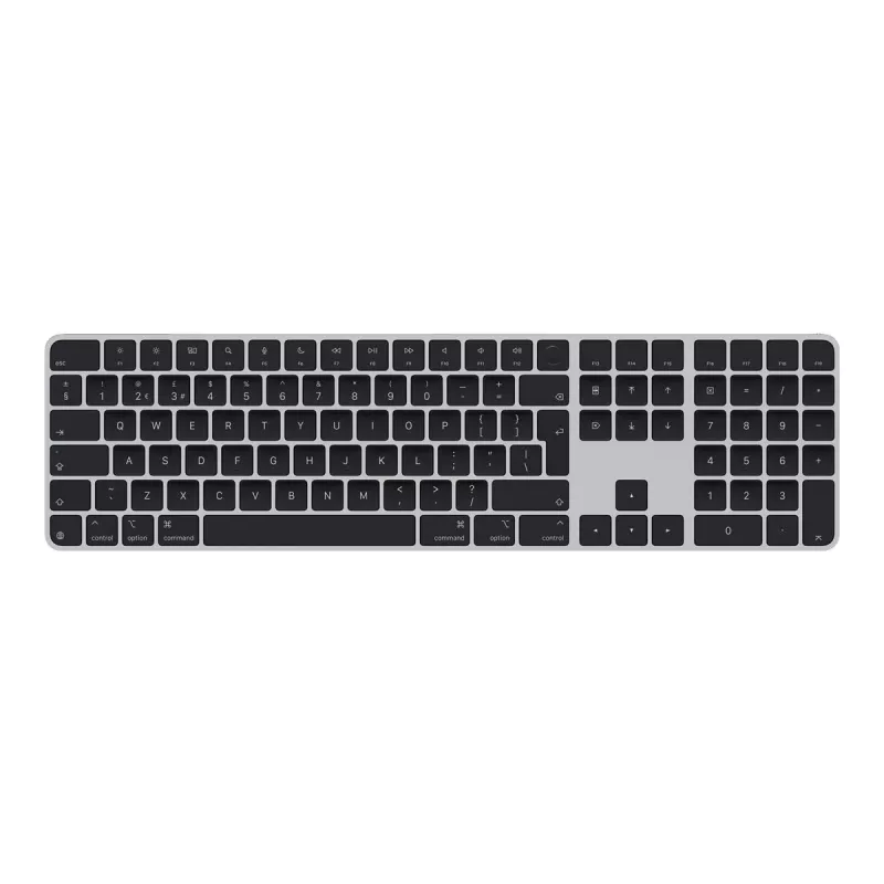 APPLE Magic Keyboard mit Touch ID und Ziffernblock für Mac-Modelle mit Apple Silicon – Britisches Englisch – Schwarze Tasten
