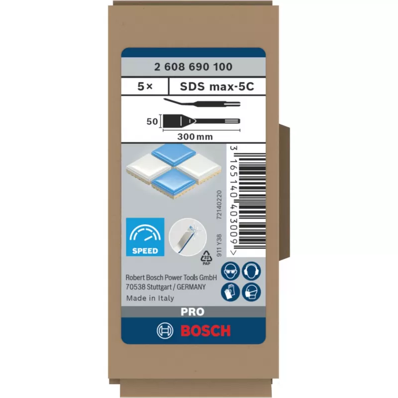Bosch PRO SDS-max-5C Fliesenmeißel, 50 x 300 mm, 5 Stück