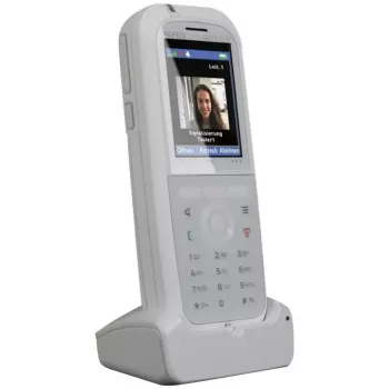 DECT-Telefon agfeo DECT 77 IP — kabelloses VoIP-Handset mit Freisprechfunktion, Anruferkennung, Anzeige (weiß)